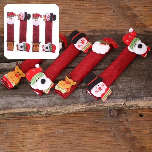 

fridge magnets delicate handle cover fasten tape well protected lightweight adorable xmas santa door protective