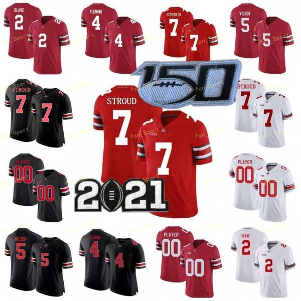 

ncaa ohio state buckeyes jersey c.j. stroud j.t. tuimoloau chris olave julian fleming garrett wilson jack sawyer quinn ewers justin fields f, Black
