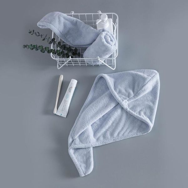 

towel tn 1pc bathroom dry hair cap easy to wipe water pure color microfiber quick-drying ladies household bathing tool drying