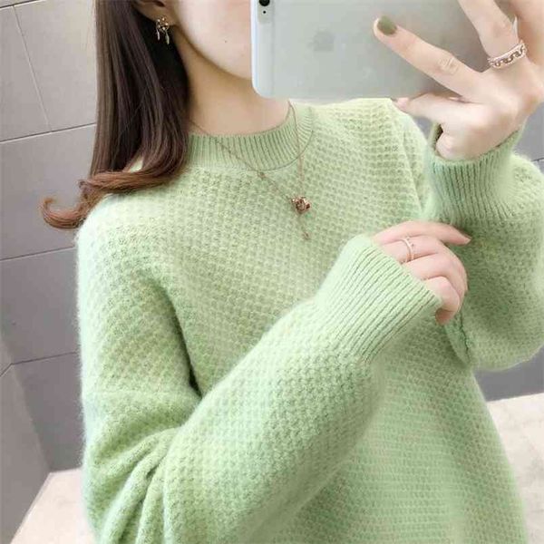 

pullovers women autumn winter sweaters solid v-neck oversize loose casual daily basic womens fashion clothing 210427, White;black