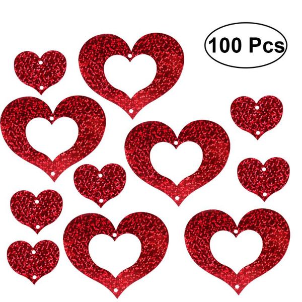 

decorative objects & figurines 100pcs heart garland ballon hanging decor wedding birthday marriage proposal party supplies (red)