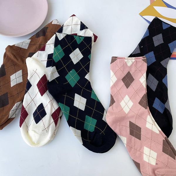 

men's socks 1 pair and women's socks, autumn winter retro cotton tube, Black