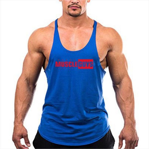 

bodybuilding men summer fitness y back tank cotton fashion mens gym clothing loose breathable sleeveless shirts, White;black