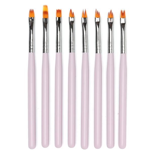 

8pcs/set acrylic painting brush drawing uv gel flower gradient pen nail art tool, Yellow