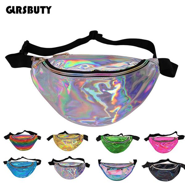 

holographic waist bag 2021 hologram fanny pack women laser travel bum hip pocket festival metallic shiny pouch bags