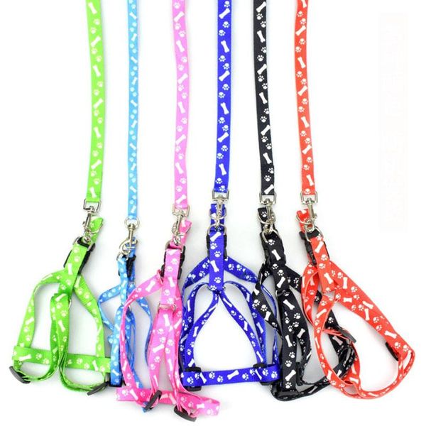 

dog collars & leashes harness leash for dogs pets collar small pet nylon puppy cat adjustable with lead width 1.5cm