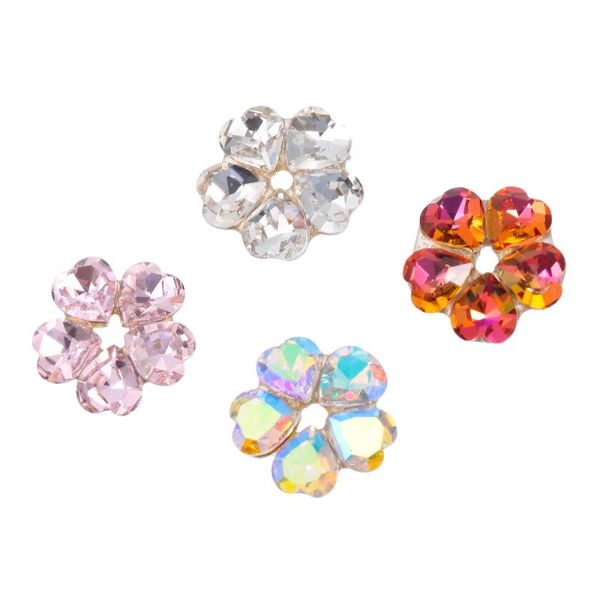 

nail art decorations 4pcs studs rhinestone heart diy manicure supplies, Silver;gold