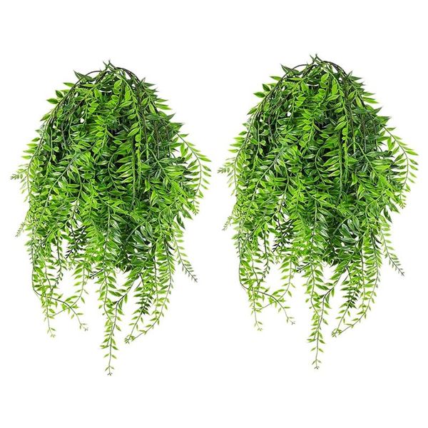 

pcs artificial hanging vine weeping willow plastic plants greenery leaves fake plant faux ivy garland for garden door decorative flowers & w