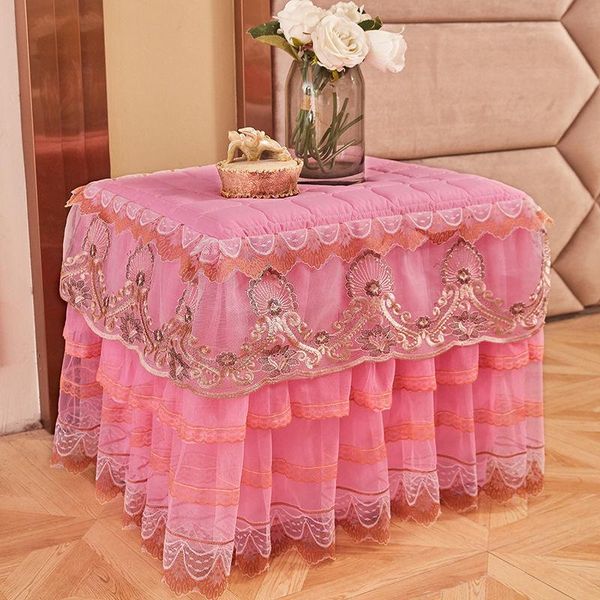 

table cloth 1pc princess lace bedside cabinet cover dust proof bedroom quilted