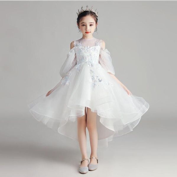 

girl's dresses princess girls dress for wedding white lace kids gown birthday outfits baby children pageant clothes first communion lon, Red;yellow