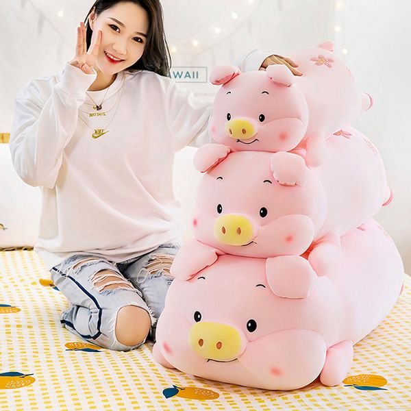 

cartoon down cotton throw pillow plush toy ragdoll pig doll sleeping girlfriend birthday gift