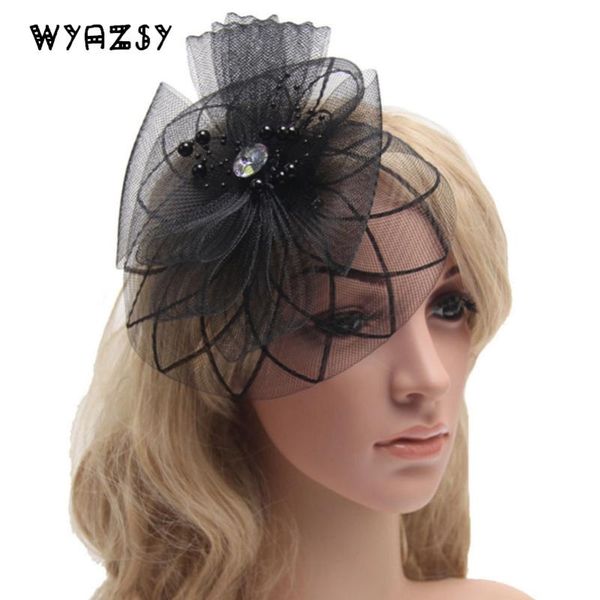 

hair clips & barrettes fine gauze bow hoop fashion crystal headwear adults dress accessories flower hairclip for bride women jewelry wholesa, Golden;silver