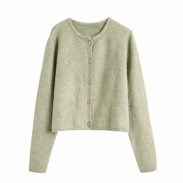 

women's knits & tees streetwear women o-neck button sweaters 2021 autumn fashion ladies loose knitted coats causal female chic solid ca, White