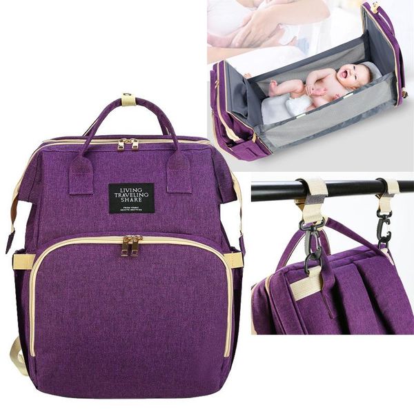 

diaper bags 2in1 multifunctional bag backpack travel portable large capacity shoulder mommy folding crib waterproof bsl117