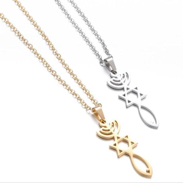 

pendant necklaces stainless steel necklace claw buckle candlestick six awn star gold and silver fashion simple women's