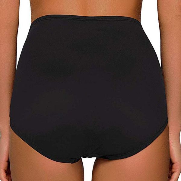 

one-piece suits women high waist ruched bikini bottoms tummy control swimsuit briefs pants swimming shorts basic trunks 2021 arrive