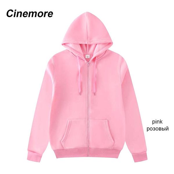 

women's hoodies & sweatshirts inemore clothes casual solid zipper long sleeve winter female pocket hooded, Black
