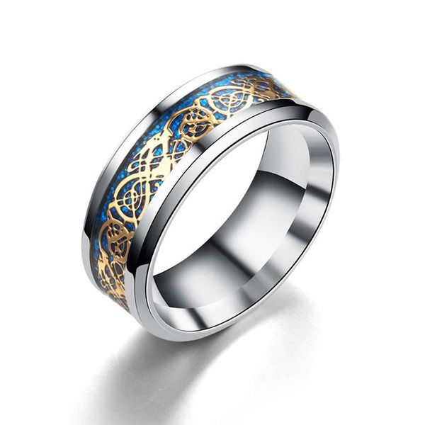 

wedding rings europe and the united states gold film silver dragon ring classic explosion models source good goods factory direct sales, Slivery;golden