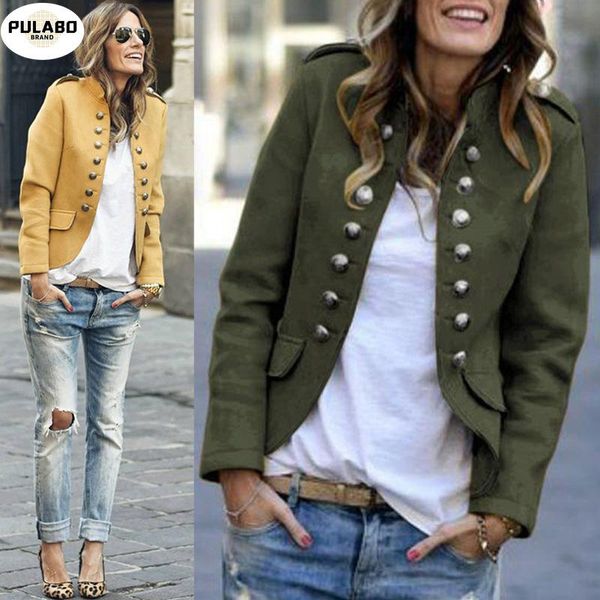 

women's suits & blazers blazer women jackets long sleeve row buckle self-cultivation small suit loose yellow red coat pattern style fem, White;black