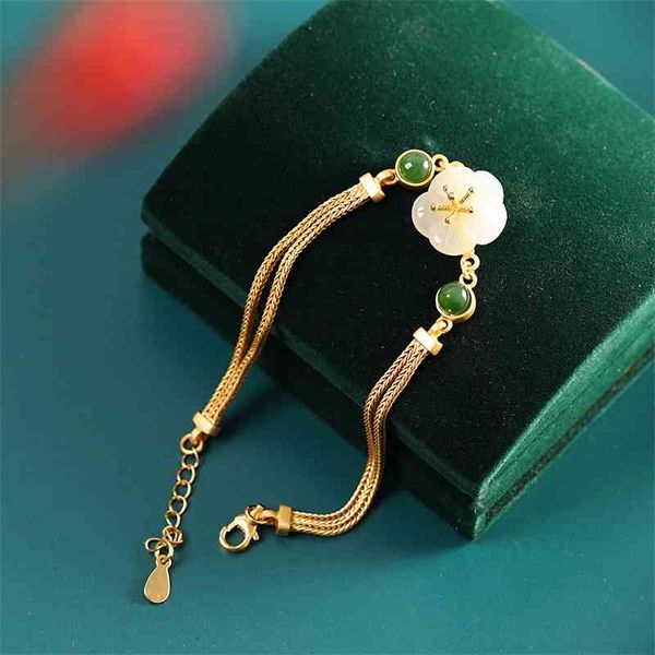 

a dozen fashion small fresh s925 silver jewelry women's jade bracelet hetian carved bracelet new products, Black