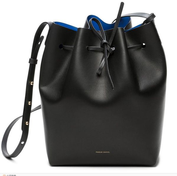 

fashion new casual bucket bag cowhide leather single shoulder cross big bag