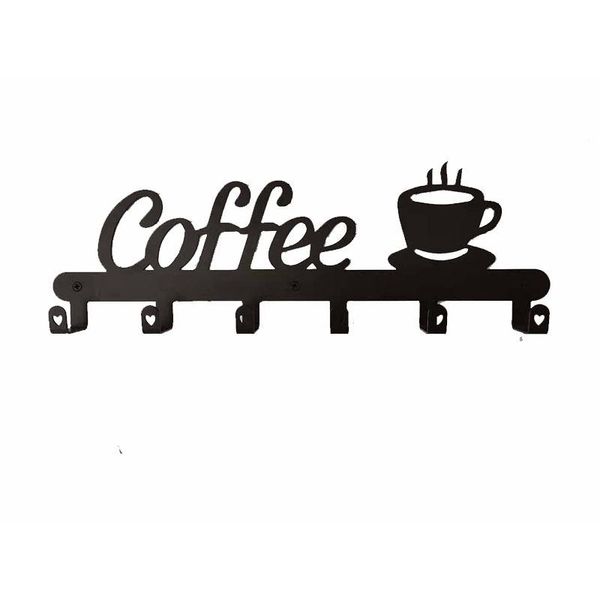 

kitchen storage & organization coffee mug holder wall mounted,coffee bar decor sign,coffee cup rack holds,coffee sign hanger,coffee
