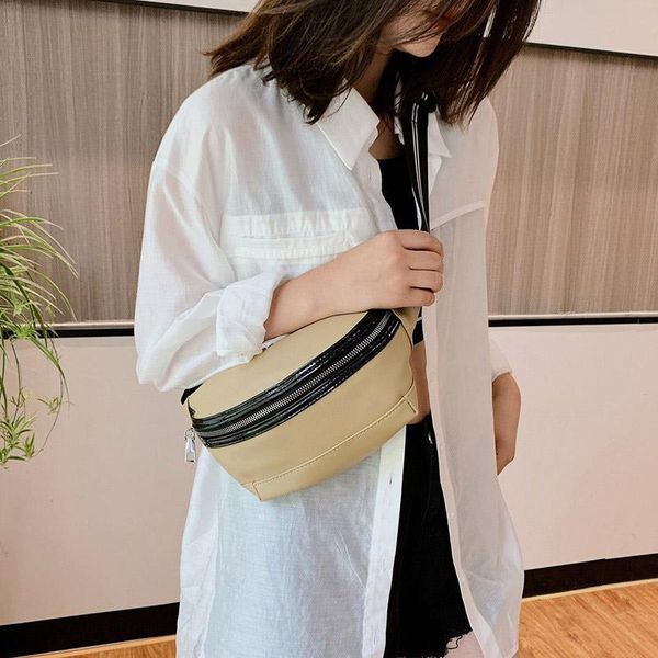 

fashion women waist bag solid color chest leather designer female crossbody bags travel belt purse fanny pack
