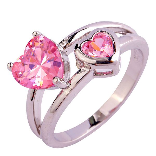 

925 silver wedding ring su sells double row heart ring