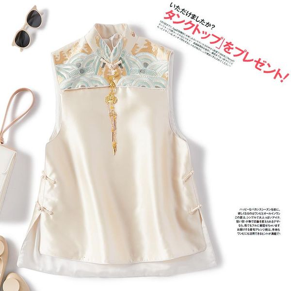 

waistcoat women wear daily fashion cheongsam chinese embroidered minority ethnic style autumn and winter vest thickening clothing, Red