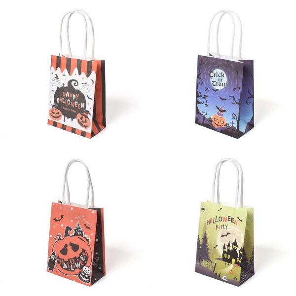 

gift wrap 5pcs halloween bag small tote party po props pumpkin candy wrapping paper for