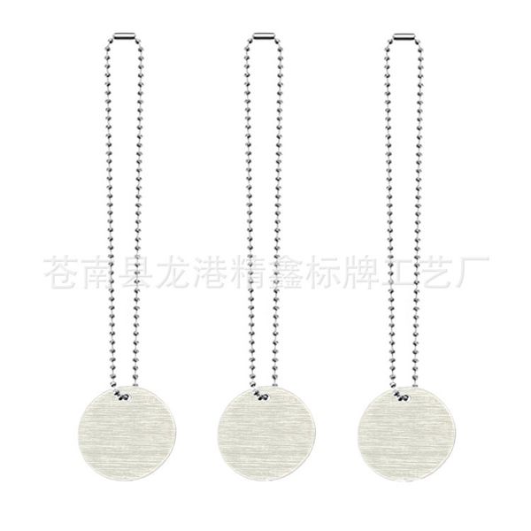 

metal aluminum pendant with chain diy round pet tag wiredrawing dog tag