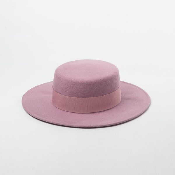 

wide brim hats winter autumn real wool women men ladies fedoras jazz hat european american flat caps bowler feminino gorra, Blue;gray