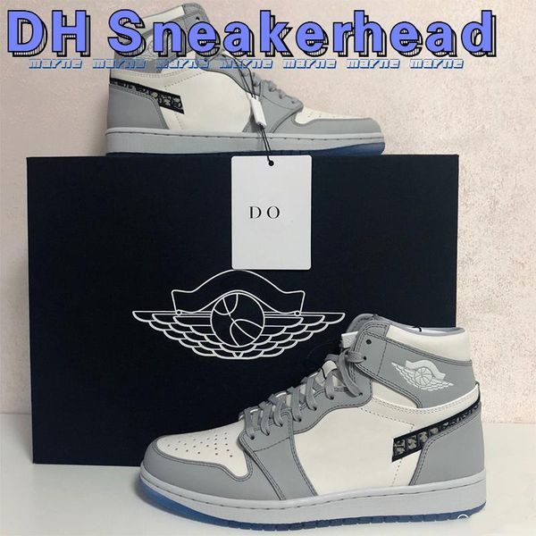

2021 jumpman 1 womens mens basketball shoes 1s white gray fashion sneaker