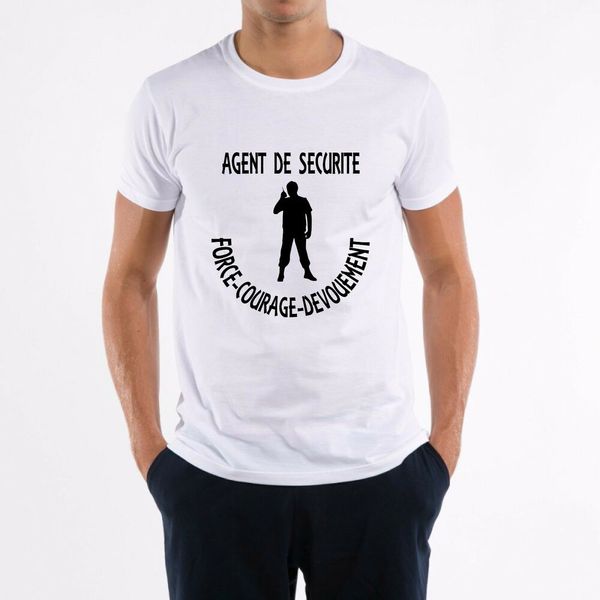 

mens t-shirt security officer, White;black