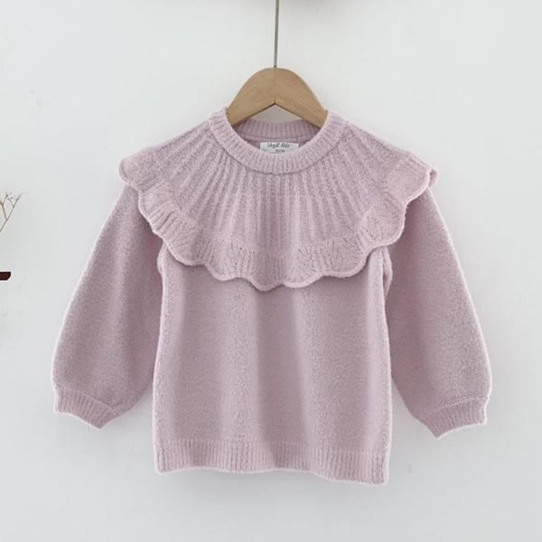 

pullover spring baby kids girls long sleeve knit sweater autumn sweet sweaters children's clothes, Blue