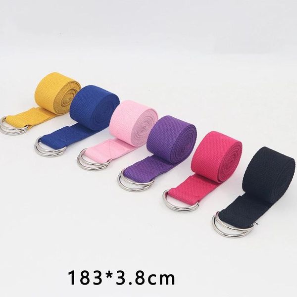 

183cm women yoga stretch strap d-ring belt fitness exercise gym rope figure waist leg resistance bands