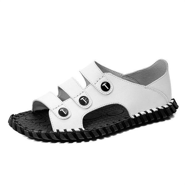 

sandals sapatillas sandel sandalia slipers outdoor flops por sandalias rasteira ete uomo para shoes leather verano sole transpirables, Black