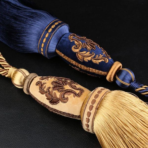 

pair curtain tieback luxury high class european antique hanging ball long tassel rope buckle strap tie tape back n098 other home decor