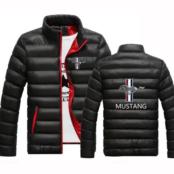 

men's hoodies & sweatshirts 2021 mustang logo spring autumn padded college zipper jacket warm wild comfortable print hip hop man coat s, Black