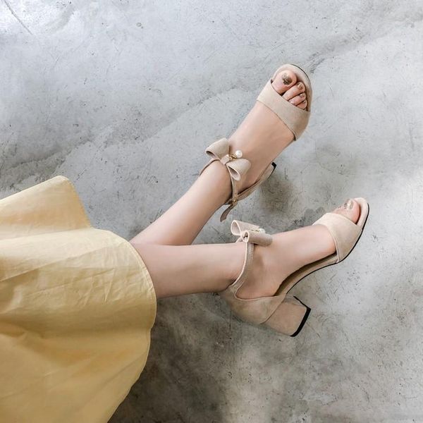 

oversized high heels sandals women shoes woman summer ladies buckle open toe with thick, Black