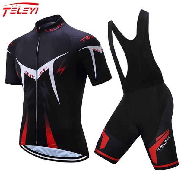 

racing sets teleyi 2021 pro cycling jersey set mtb mountain bike clothes summer bicycle clothing roupa ciclismo bicicleta wear, Black;blue