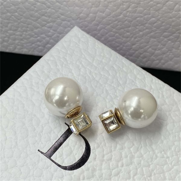 

85% off factory clearance new pearl diamond earrings are super immortal, cold and simple, classic red, high sense, Golden