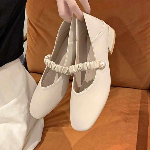 

dress shoes mary jane women's fall 2021 shallow mouth one-step single beaded korean sweet style 4 styles, Black