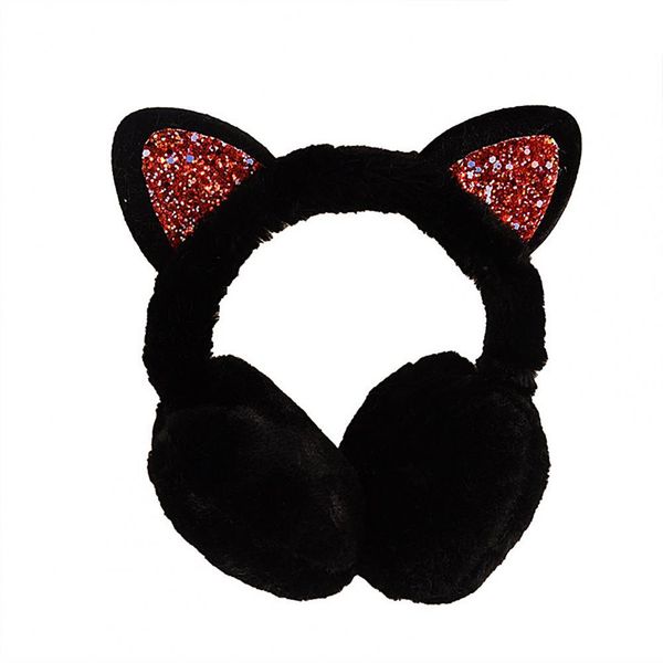 

women's earmuffs girl lovely winter cats ear warmer shiny glitter earmuff cold protection warmer fashion headband newest, Blue;gray