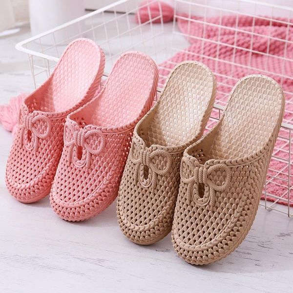 

shoes woman sandals women slippers non-slip beach female fashion 2021 summer large size flats ladies hollow bathroom shoe, Black