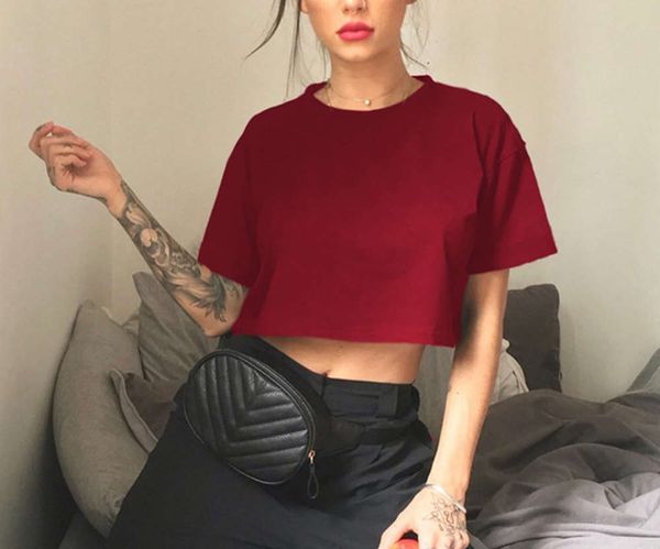 

men's t-shirts summer women's loose thin exposed navel t-shirt top, White;black