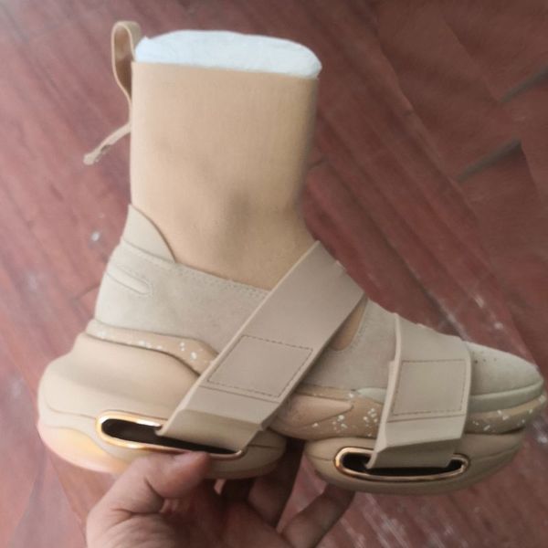 Mulher Mens Moda Casual Esportes Sapatos 2021 Paris Mais Recente Camelo Cor chega! 35-46 Womens Designer Sneakersthick Sole Socks High-top
