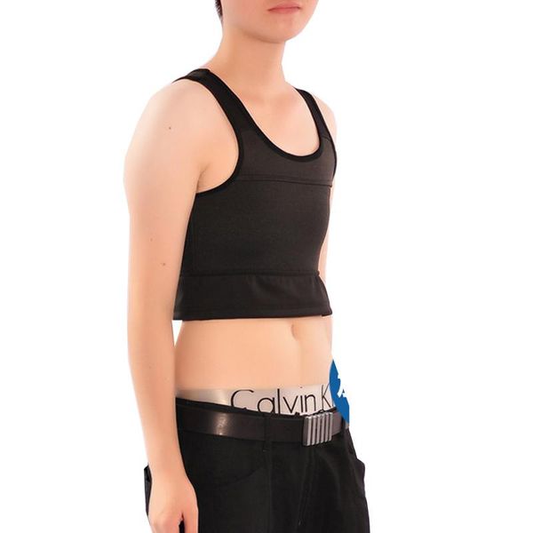 

women's tanks & camis haleychan compression stretchy magic tape chest binder without clips for tomboy trans lesbian transgender ftm, White