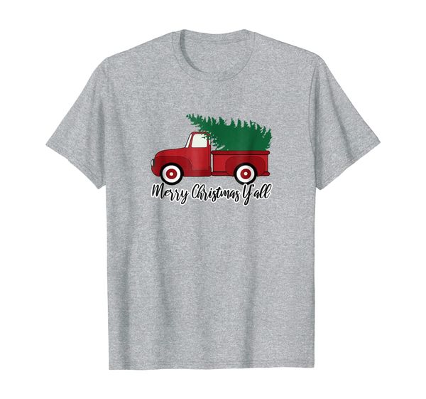 

Mom Gift Red Pickup Truck with Xmas Tree T Shirt for Women, Mainly pictures