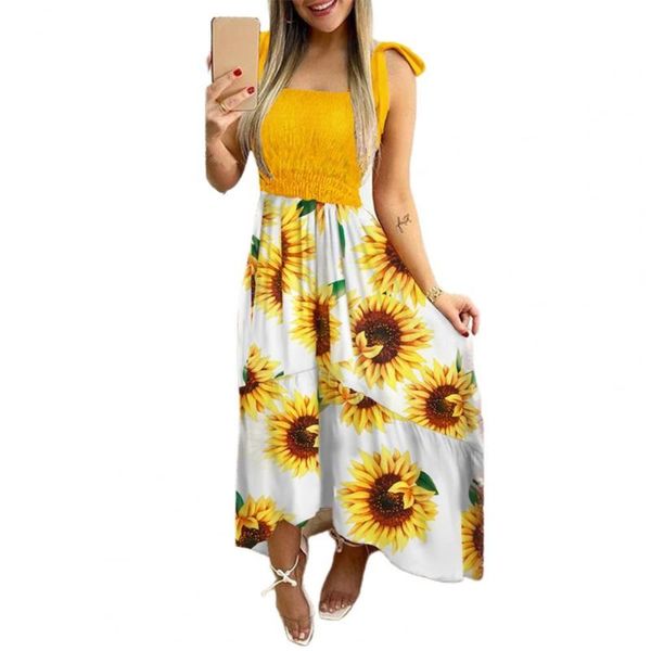 

casual dresses vintage women dress floral print off shoulder boho sling low cut patchwork for party beach wear blue xxl vestidos, Black;gray
